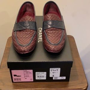 Chanel moccasins-loafers burgundy/blue